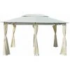 ASUPERMALL Tonnelle Avec Rideaux 4 X 3 M Blanc 2 ASUPERMALL Tonnelle Avec Rideaux 4 X 3 M Blanc -Pergola Soldes 23186881 1