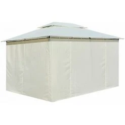 ASUPERMALL Tonnelle Avec Rideaux 4 X 3 M Blanc 10 ASUPERMALL Tonnelle Avec Rideaux 4 X 3 M Blanc -Pergola Soldes 23186881 4