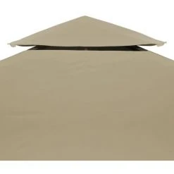 Topdeal Toile Supérieure De Belvédère 2 Niveaux 310 G/m² 4x3 M Taupe -Pergola Soldes 23269799 4
