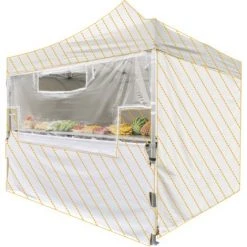 GREADEN Écran Transparent/Bâche Séparative De Protection En PVC Pour Tente/Barnum Pliante LIGHT 30mm 3x3m Stand/Buvette/Réception/Marché, 100% Imperméable & Résistante, Protection Supplémentaire Blanc - Blanc