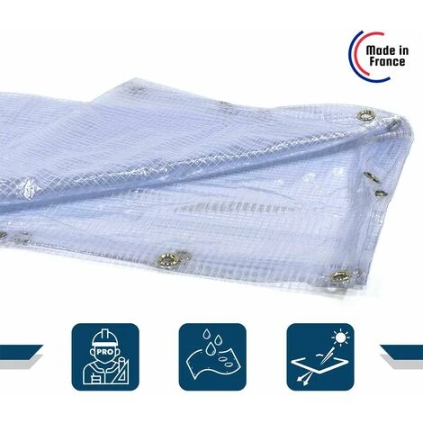 TECPLAST Toile Pergola 2,1x4,5 M 400PR - Bâche Armée Transparente étanche Pour Pergola - Haute Performance - Made In France - Transparente Armée 4 TECPLAST Toile Pergola 2,1x4,5 M 400PR - Bâche Armée Transparente étanche Pour Pergola - Haute Performance - Made In France - Transparente Armée – Image 2