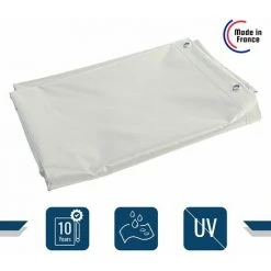 TECPLAST Toile Pergola Blanche 3x5 M 680PR - Qualité 10 Ans - Bâche Pergola Ou Tonnelle étanche Pour Terrasse - Made In France - Blanche -Pergola Soldes 23711251 2