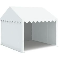 INTEROUGE Tente De Réception En Acier 38 Mm Et PVC 480g/m² œillets Inox Tonnelle Barnum Chapiteau Blanc - 3x3m -Pergola Soldes 23725434 3