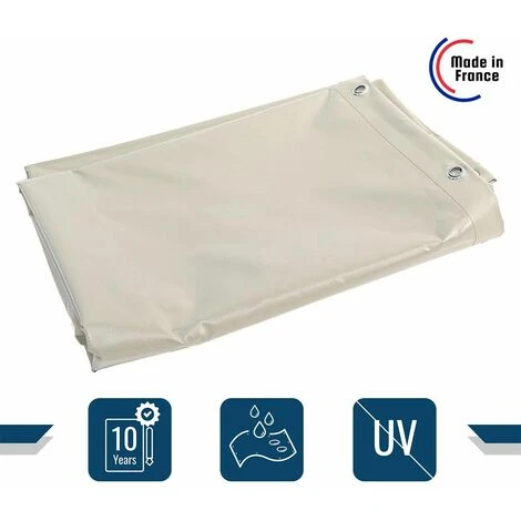 TECPLAST Toile Pergola Ivoire 3,5x5 M 680PR - Qualité 10 Ans - Bâche Pergola Ou Tonnelle étanche Pour Terrasse - Made In France - Ivoire 4 TECPLAST Toile Pergola Ivoire 3,5x5 M 680PR - Qualité 10 Ans - Bâche Pergola Ou Tonnelle étanche Pour Terrasse - Made In France - Ivoire – Image 2