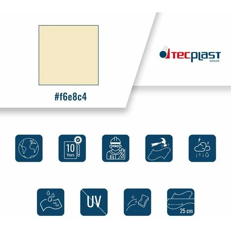 TECPLAST Toile Pergola Ivoire 3,5x5 M 680PR - Qualité 10 Ans - Bâche Pergola Ou Tonnelle étanche Pour Terrasse - Made In France - Ivoire 5 TECPLAST Toile Pergola Ivoire 3,5x5 M 680PR - Qualité 10 Ans - Bâche Pergola Ou Tonnelle étanche Pour Terrasse - Made In France - Ivoire – Image 3