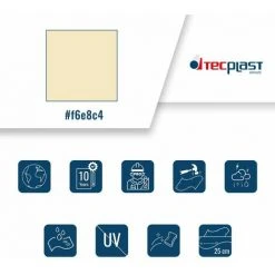 TECPLAST Toile Pergola Ivoire 2,5x3 M 680PR - Qualité 10 Ans - Bâche Pergola Ou Tonnelle étanche Pour Terrasse - Made In France - Ivoire -Pergola Soldes 23757876 3