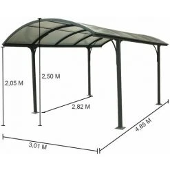 Habrita Carport Aluminium - Toit Demi-rond 14,62 M2 8 Habrita Carport Aluminium - Toit Demi-rond 14,62 M2 -Pergola Soldes 2391813 2