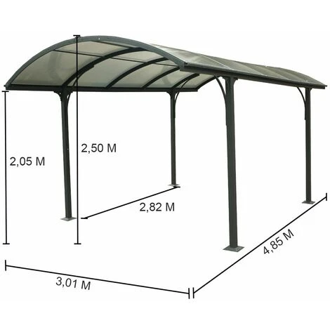 Habrita Carport Aluminium - Toit Demi-rond 14,62 M2 4 Habrita Carport Aluminium - Toit Demi-rond 14,62 M2 – Image 2