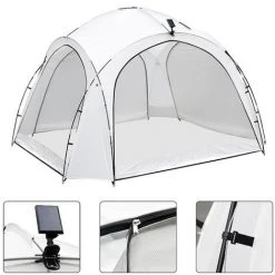 Melko Pavillon D'événement Avec éclairage Tente De Réception Avec Parois Latérales 3,5x3,5 Pavillon De Jardin Tente De Jardin LED Gazebo Hydrofuge Protection UV