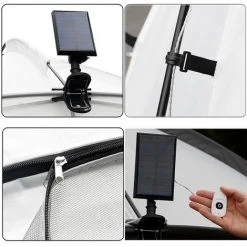 Melko Pavillon D'événement Avec éclairage Tente De Réception Avec Parois Latérales 3,5x3,5 Pavillon De Jardin Tente De Jardin LED Gazebo Hydrofuge Protection UV -Pergola Soldes 24034046 4