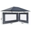 Quick-Star Ensemble Toit De Remplacement Et 2 Panneaux Latéraux Avec Fenêtre En PE Pour Gazebo De Jardin 3x4m Gris -Pergola Soldes 24397382 1