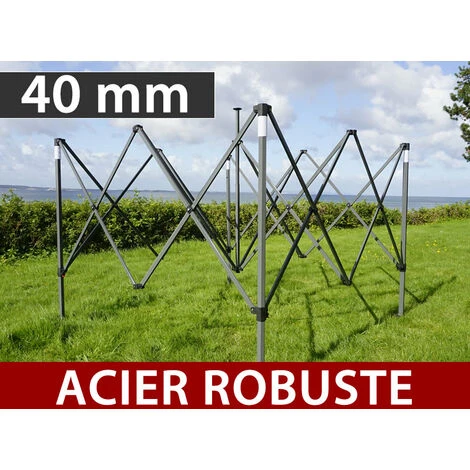 DANCOVER Tente Pliante Chapiteau Pliable Tonnelle Pliante Barnum Pliant FleXtents Steel 3x3m Blanc, Incl. 4 Rideaux Decoratifs - Blanc 4 DANCOVER Tente Pliante Chapiteau Pliable Tonnelle Pliante Barnum Pliant FleXtents Steel 3x3m Blanc, Incl. 4 Rideaux Decoratifs - Blanc – Image 2