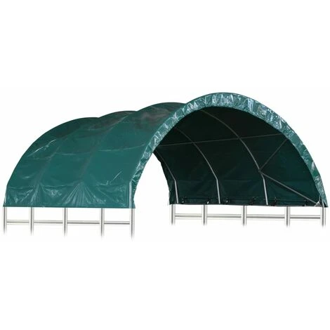 VidaXL Tente Pour Bétail PVC 3,7x3,7 M Vert - Vert 4 VidaXL Tente Pour Bétail PVC 3,7x3,7 M Vert - Vert – Image 2