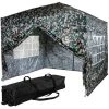 INSTENT® Tonnelle Pliante "BASIC" 3x3 M, 4 Panneaux Inclus, Couleur Camouflage Avec Sac De Rangement à Roulettes