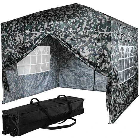 INSTENT® Tonnelle Pliante "BASIC" 3x3 M, 4 Panneaux Inclus, Couleur Urban Avec Sac De Rangement à Roulettes 3 INSTENT® Tonnelle Pliante "BASIC" 3x3 M, 4 Panneaux Inclus, Couleur Urban Avec Sac De Rangement à Roulettes