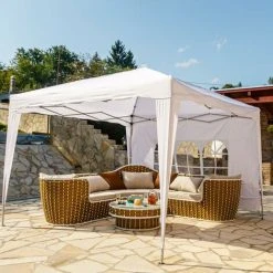 INSTENT® Structure De Tonnelle Pliante 3x3m Acier BASIC, Couleur Blanc, Avec Sac De Transport à Roulettes 9 INSTENT® Structure De Tonnelle Pliante 3x3m Acier BASIC, Couleur Blanc, Avec Sac De Transport à Roulettes -Pergola Soldes 24975308 3