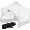 INSTENT Tonnelle PRO 3x3m, Alu, 4 Panneaux Inclus, Couleur Blanc, Avec Sac De Transport à Roulettes