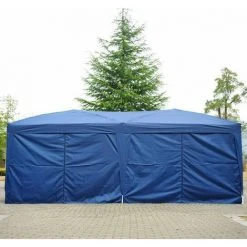 HOMCOM Tonnelle Tente De Reception Pliante Pavillon Chapiteau Barnum 5,91L X 2,97l X 2,55H Cm Bleu Cote Demontables - Bleu 10 HOMCOM Tonnelle Tente De Reception Pliante Pavillon Chapiteau Barnum 5,91L X 2,97l X 2,55H Cm Bleu Cote Demontables - Bleu -Pergola Soldes 25006885 4