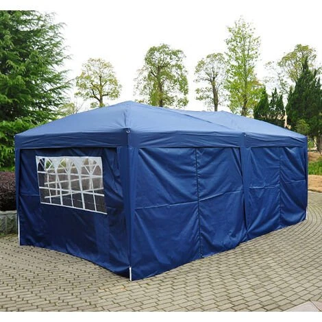 HOMCOM Tonnelle Tente De Reception Pliante Pavillon Chapiteau Barnum 5,91L X 2,97l X 2,55H Cm Bleu Cote Demontables - Bleu 7 HOMCOM Tonnelle Tente De Reception Pliante Pavillon Chapiteau Barnum 5,91L X 2,97l X 2,55H Cm Bleu Cote Demontables - Bleu – Image 5