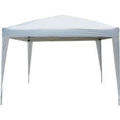 Outsunny Tonnelle Barnum Tente De Réception Pliante 3 X 3 X 2,55 M Avec Fenêtres + Sac De Transport Blanc -Pergola Soldes 25007565 5