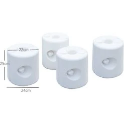 Outsunny Lot De 4 Poids De Lestage Cylindrique Pour Tonnelle Barnum Tente Dim. Ø 22 / Ø 24 X 25H Cm Polyéthylène Blanc - Blanc -Pergola Soldes 25009008 3