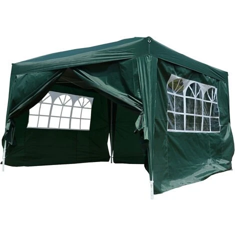 Outsunny Tonnelle Tente De Réception Barnum Pop-up Pliant 3 X 3 X 2,55 M 4 Parois Amovibles + Sac De Transport Vert 3 Outsunny Tonnelle Tente De Réception Barnum Pop-up Pliant 3 X 3 X 2,55 M 4 Parois Amovibles + Sac De Transport Vert