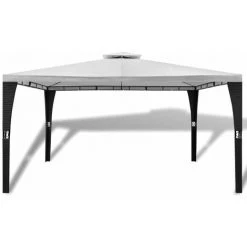 Hommoo Tonnelle Avec Toit 3x4 M Blanc Creme HDV26497 -Pergola Soldes 25139997 2