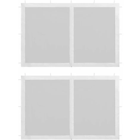 Hommoo Paroi De Tente De Reception 2 Pcs Maille Blanc HDV29273 3 Hommoo Paroi De Tente De Reception 2 Pcs Maille Blanc HDV29273