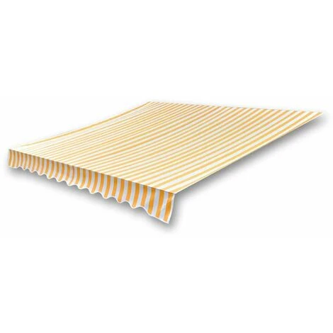 Hommoo Tissu D'auvent Toile Jaune Et Blanc 3 X 2,5m (cadre Non Inclus) HDV03785 4 Hommoo Tissu D'auvent Toile Jaune Et Blanc 3 X 2,5m (cadre Non Inclus) HDV03785 – Image 2