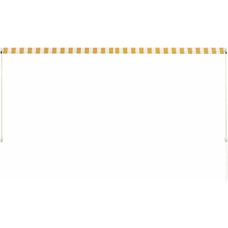 Hommoo Auvent Retractable 300x150 Cm Jaune Et Blanc HDV05650 7 Hommoo Auvent Retractable 300x150 Cm Jaune Et Blanc HDV05650 – Image 5