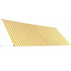 Hommoo Auvent Retractable 400x150 Cm Jaune Et Blanc HDV05652 -Pergola Soldes 25429265 3