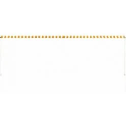 Hommoo Auvent Retractable 400x150 Cm Jaune Et Blanc HDV05652 -Pergola Soldes 25429265 4