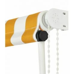 Hommoo Auvent Retractable 400x150 Cm Jaune Et Blanc HDV05652 -Pergola Soldes 25429265 5