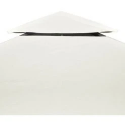 ASUPERMALL Recouvrement De Remplacement D'auvent 310 G/m² 3x3m Blanc Creme -Pergola Soldes 25818395 4