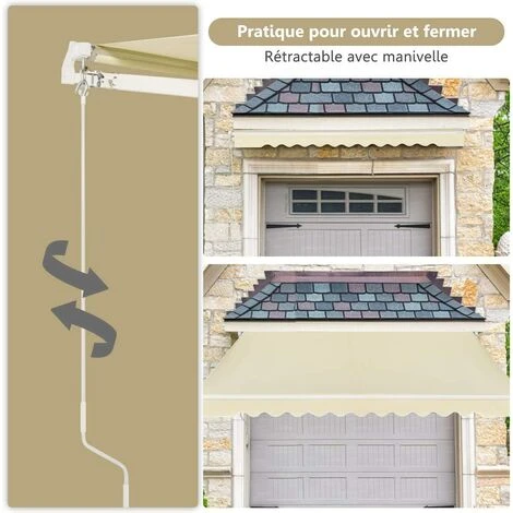 COSTWAY Store Banne De Balcon Rétractable Avec Tissu Résistant Aux UV Et à L'eau, Cadre En Aluminium Angle Réglable 5-35° 2,5 X 2 M 4 COSTWAY Store Banne De Balcon Rétractable Avec Tissu Résistant Aux UV Et à L'eau, Cadre En Aluminium Angle Réglable 5-35° 2,5 X 2 M – Image 2