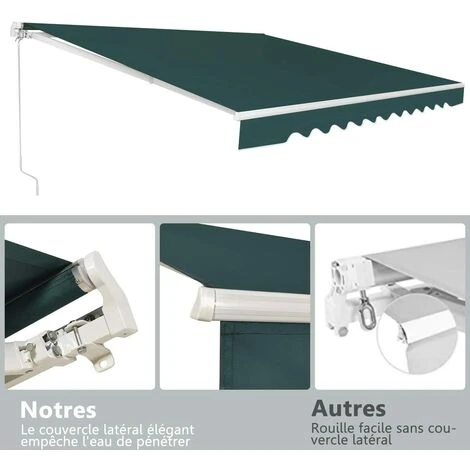 COSTWAY Store Banne De Balcon Rétractable Avec Tissu Résistant Aux UV Et à L'eau, Cadre En Aluminium Angle Réglable 5-35° 2,5 X 2 M 4 COSTWAY Store Banne De Balcon Rétractable Avec Tissu Résistant Aux UV Et à L'eau, Cadre En Aluminium Angle Réglable 5-35° 2,5 X 2 M – Image 2