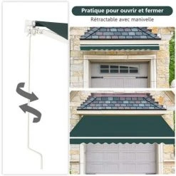 COSTWAY Store Banne De Balcon Rétractable Avec Tissu Résistant Aux UV Et à L'eau, Cadre En Aluminium Angle Réglable 5-35° 2,5 X 2 M 10 COSTWAY Store Banne De Balcon Rétractable Avec Tissu Résistant Aux UV Et à L'eau, Cadre En Aluminium Angle Réglable 5-35° 2,5 X 2 M -Pergola Soldes 25858743 4