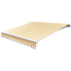TRUE DEAL Tissu D'auvent Jaune Tournesol/blanc 4x3 M (cadre Non Inclus) -Pergola Soldes 26118233 2