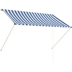 TRUE DEAL Auvent Rétractable 200x150 Cm Bleu Et Blanc 8 TRUE DEAL Auvent Rétractable 200x150 Cm Bleu Et Blanc -Pergola Soldes 26120291 2