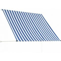 TRUE DEAL Auvent Rétractable 200x150 Cm Bleu Et Blanc 10 TRUE DEAL Auvent Rétractable 200x150 Cm Bleu Et Blanc -Pergola Soldes 26120291 4