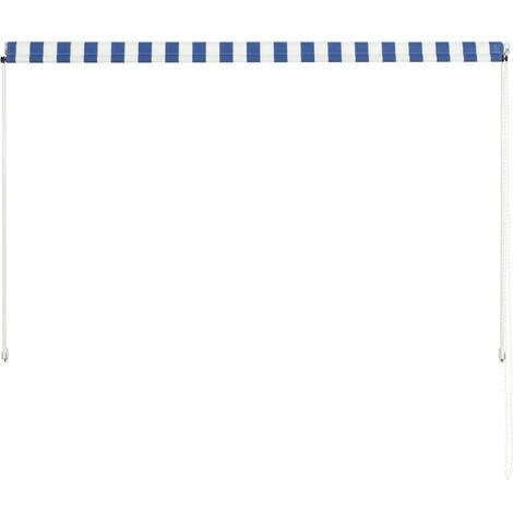 TRUE DEAL Auvent Rétractable 200x150 Cm Bleu Et Blanc 7 TRUE DEAL Auvent Rétractable 200x150 Cm Bleu Et Blanc – Image 5