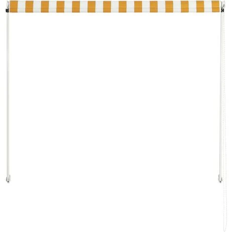 TRUE DEAL Auvent Rétractable 150x150 Cm Jaune Et Blanc 7 TRUE DEAL Auvent Rétractable 150x150 Cm Jaune Et Blanc – Image 5