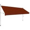 TRUE DEAL Auvent Manuel Rétractable 350 Cm Orange Et Marron -Pergola Soldes 26122727 1