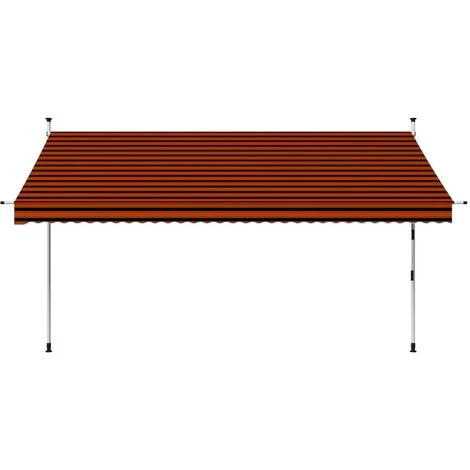 TRUE DEAL Auvent Manuel Rétractable 350 Cm Orange Et Marron 4 TRUE DEAL Auvent Manuel Rétractable 350 Cm Orange Et Marron – Image 2
