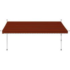 TRUE DEAL Auvent Manuel Rétractable 400 Cm Orange Et Marron 8 TRUE DEAL Auvent Manuel Rétractable 400 Cm Orange Et Marron -Pergola Soldes 26122728 2