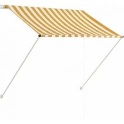 TRUE DEAL Auvent Rétractable 100x150 Cm Jaune Et Blanc -Pergola Soldes 26122794 2