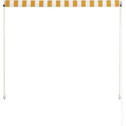 TRUE DEAL Auvent Rétractable 100x150 Cm Jaune Et Blanc -Pergola Soldes 26122794 5