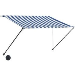 TRUE DEAL Auvent Rétractable Avec LED 250x150 Cm Bleu Et Blanc 9 TRUE DEAL Auvent Rétractable Avec LED 250x150 Cm Bleu Et Blanc -Pergola Soldes 26122820 3