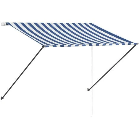 TRUE DEAL Auvent Rétractable Avec LED 250x150 Cm Bleu Et Blanc 6 TRUE DEAL Auvent Rétractable Avec LED 250x150 Cm Bleu Et Blanc – Image 4