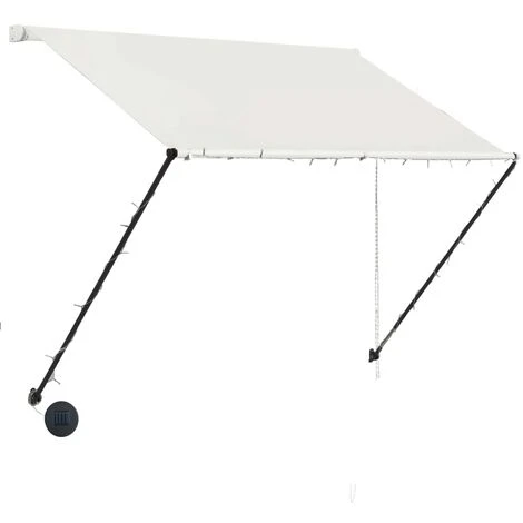 TRUE DEAL Auvent Rétractable Avec LED 150x150 Cm Crème 5 TRUE DEAL Auvent Rétractable Avec LED 150x150 Cm Crème – Image 3